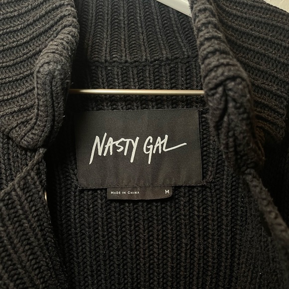 Black Ribbed Knit Jacket - Picture 4 of 6